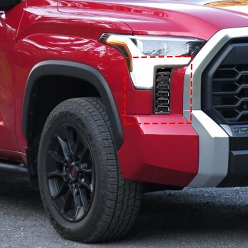Car Accessories Headlight Lamp Bottom Intake Grille Frame Cover Trims Compatible with Toyota Tundra 2025 2024 2023 2022 (Black) 2PCS ABS in Saudi Arabia