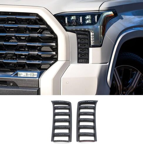 Car Accessories Headlight Lamp Bottom Intake Grille Frame Cover Trims Compatible with Toyota Tundra 2025 2024 2023 2022 (Black) 2PCS ABS in Saudi Arabia