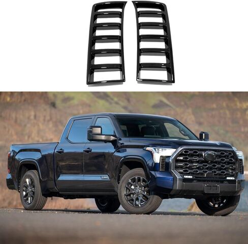 Car Accessories Headlight Lamp Bottom Intake Grille Frame Cover Trims Compatible with Toyota Tundra 2025 2024 2023 2022 (Black) 2PCS ABS in Saudi Arabia