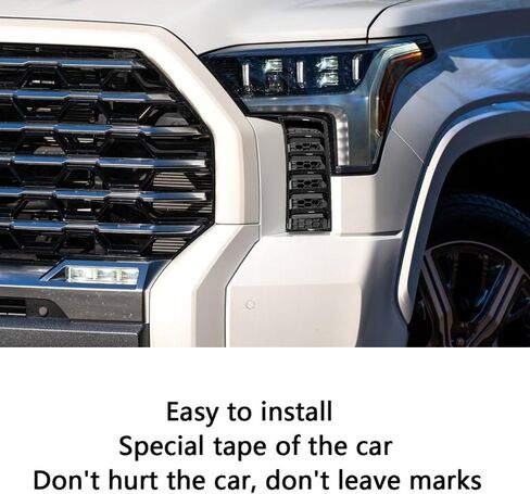 Car Accessories Headlight Lamp Bottom Intake Grille Frame Cover Trims Compatible with Toyota Tundra 2025 2024 2023 2022 (Black) 2PCS ABS in Saudi Arabia