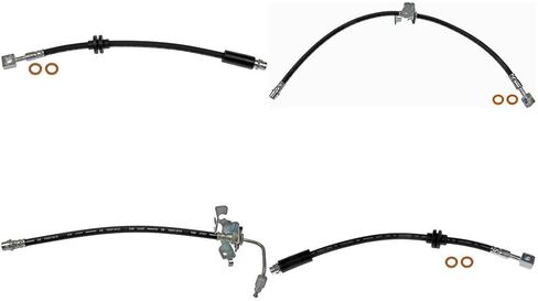 Brake Hose Pair Set of 4 - Brake Lines Front and Rear Kit Brake Hydraulic Hose Fits Chevrolet Cruze 2012 2013 2014 Fits Chevy Cruze 2012 2013 2014 in Saudi Arabia