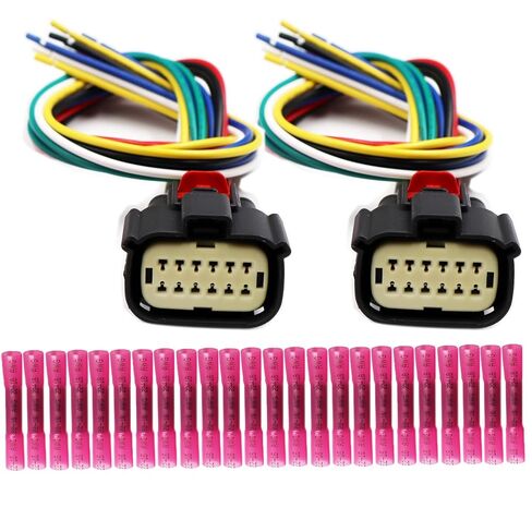 2Pcs 12 Pin Headlights Connector Compatible with Ram 3500 2019-2024 68406276AE 68406276AB, 68406276AC Pigtail Harness Plug in Saudi Arabia