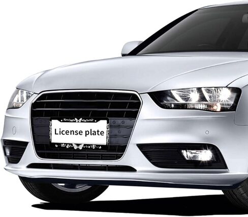 الزهور إطار لوحة الترخيص فراشة الإطار الأزهار أسود أبيض تصميم تخصيص لوحات السيارات المعدنية مضحك إطارات لوحة الترخيص الزخرفية للرجال النساء 12.2 "× 6.2" in Kuwait