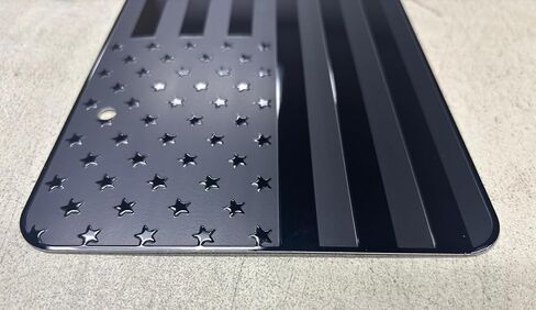 USA Black Flag Metal Stamped Embossed License Plate 2 Hole (12"x6", Black) in Kuwait