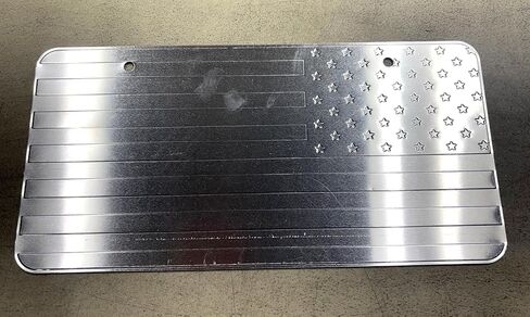 USA Black Flag Metal Stamped Embossed License Plate 2 Hole (12"x6", Black) in Kuwait