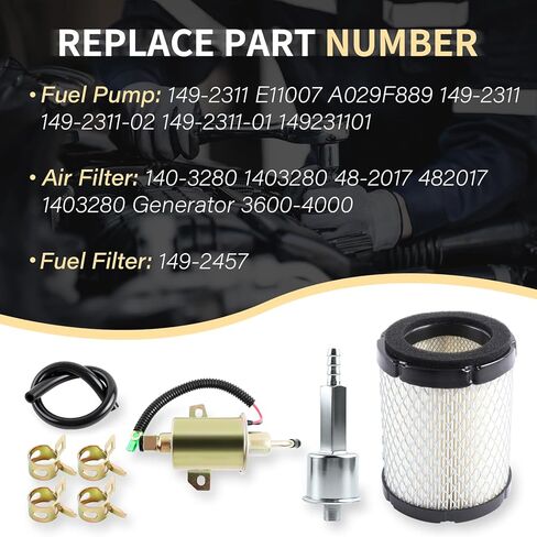149-2311 Fuel Pump Tune Up Kit Includes 149-2457 Fuel Filter, 1403280 Air Filter Compatible for Onan Cummins Generator 4000 4KW Microlite MicroQuiet RV Generator in Kuwait