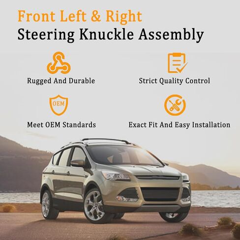 مجموعة مفصل التوجيه الأمامي الأيسر والأيمن مع محور محمل العجلة متوافق مع 2013-2019 Ford Escape Replace# CV6Z3K186B CV6Z3K185B LK143 LK144 (يسار ويمين) in Kuwait