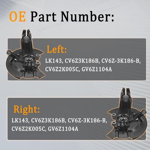 مجموعة مفصل التوجيه الأمامي الأيسر والأيمن مع محور محمل العجلة متوافق مع 2013-2019 Ford Escape Replace# CV6Z3K186B CV6Z3K185B LK143 LK144 (يسار ويمين) in Kuwait