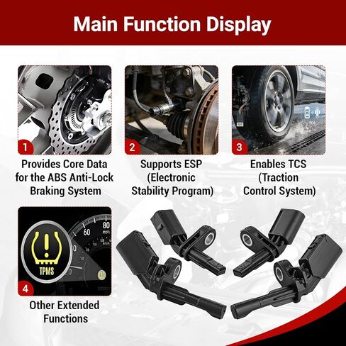 ABS Wheel Speed Sensor Set Front/Rear (Left & Right) 4PCS Compatible with VW Jetta Golf Passat Beetle Bora Eos Rabbit 2005-2018, Replace WHT003856 WHT003857 WHT003858 WHT003859 by LOKFASISHA in Kuwait