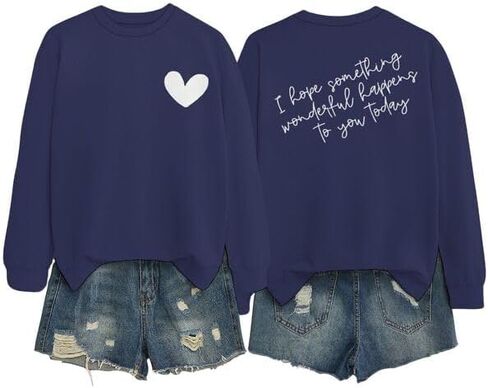 I Hope Something Wonderful Happens To You Today Oversized Sweatshirts for Women Inspirational Quote Sweatshirt in Saudi Arabia