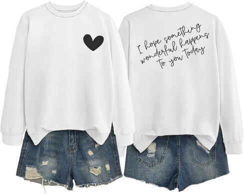 I Hope Something Wonderful Happens To You Today Oversized Sweatshirts for Women Inspirational Quote Sweatshirt in Saudi Arabia