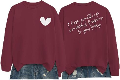I Hope Something Wonderful Happens To You Today Oversized Sweatshirts for Women Inspirational Quote Sweatshirt in Saudi Arabia