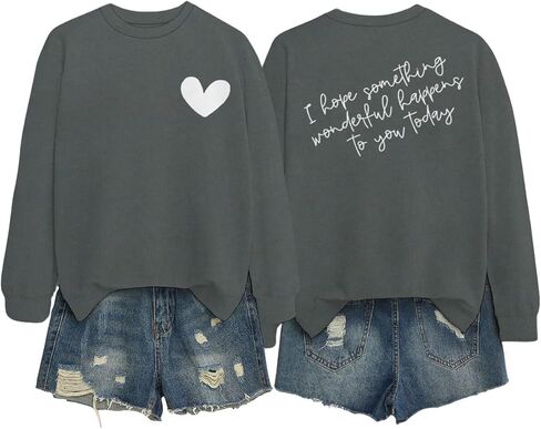 I Hope Something Wonderful Happens To You Today Oversized Sweatshirts for Women Inspirational Quote Sweatshirt in Saudi Arabia
