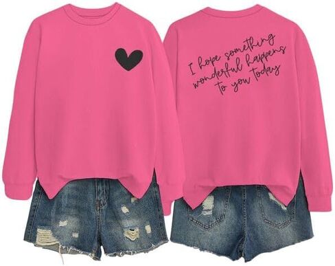I Hope Something Wonderful Happens To You Today Oversized Sweatshirts for Women Inspirational Quote Sweatshirt in Saudi Arabia