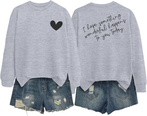 I Hope Something Wonderful Happens To You Today Oversized Sweatshirts for Women Inspirational Quote Sweatshirt in Saudi Arabia