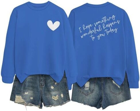 I Hope Something Wonderful Happens To You Today Oversized Sweatshirts for Women Inspirational Quote Sweatshirt in Saudi Arabia