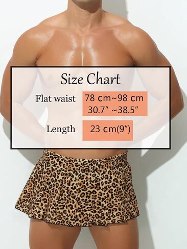 Mens Sissy Costume Outfit Sexy Leopard Mini Skirt for Men Crossdressing in Kuwait
