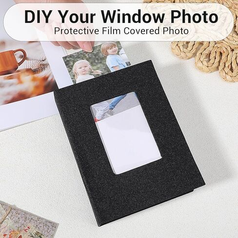 10 قطع ألبوم صور صغير مقاس 4 × 6 صور، غطاء من الكتان مع سجل قصاصات للنافذة الأمامية يحمل 52 صورة، ألبوم صور صغير للعائلة والزفاف والذكرى السنوية وإجازة الطفل (أسود) in Kuwait