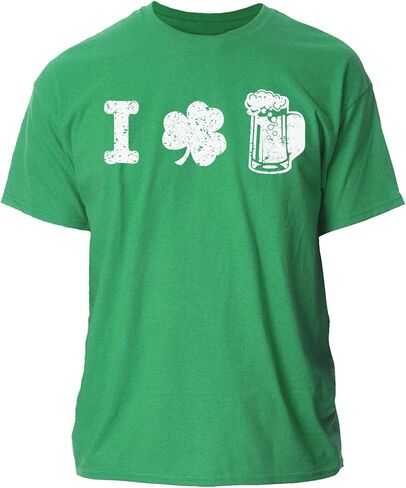 Mens St Patrick's Day T-Shirt Shamrock Flag Tees Lucky Beer Tops Size M L XL XXL 3XL in Kuwait
