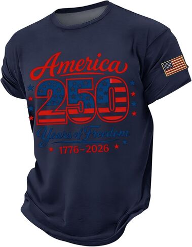 250 Anniversary USA Shirts Crewneck Pullover Tops Men's 1776-2026 250th Aamerica Shirt Short Sleeve Crew Neck Tees in Saudi Arabia