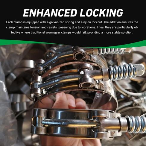 4 قطع 2 بوصة من مشابك خرطوم T-Bolt، مشبك خرطوم من الفولاذ المقاوم للصدأ 304 مع نطاق معرف 57 مم - 65 مم، مشبك أنابيب مبرد داخلي عالي التحمل قابل للتعديل، نطاق عمل لخراطيم 2 بوصة in Kuwait