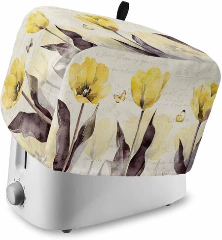 4 Slice Toaster Cover, Bread Machine Cover Honey Bee Daisy Flowers Sage Green Border Kitchen Appliance Dust Cover with Top Handle Fingerprint Protection Lightweight Kitchen Toaster Cover in Kuwait