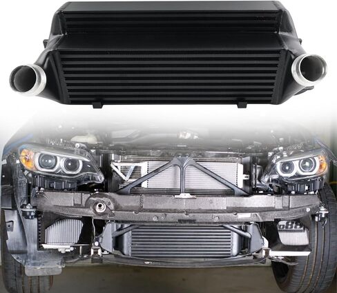 Bolt On Intercooler Kit Fit for BMW 1/2/3/4 Series F20 F22 F30 F31 F32 F33116i, 118i, 125i, M135i, 220i, 228i, M235i, 218d, 220d, 225d Front Mount Turbo Intercoolers Black Aluminum in Kuwait