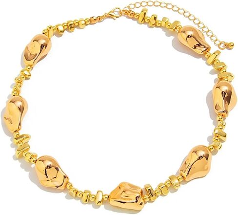 Pearl Choker Necklaces for Women Chunky Gold Beaded Pearl Necklaces Charm Pearls Choker Necklace Vintage Statement Necklace Dainty Y2K Jewelry Boho Prom Jewelry Gift for Women in Kuwait