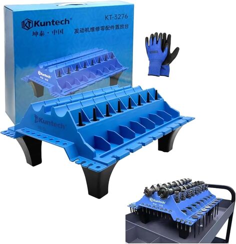 Engine Cylinder Head Component Repairing Organiser Valves Standing Set, Camshaft shelving Tool, Blue in Kuwait