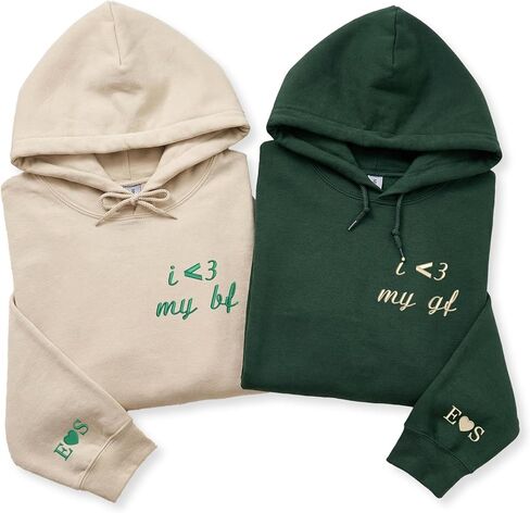 COUPLEHOODIES Custom I Love My Girlfriend Boyfriend Embroidered Hoodie – Matching For Valentine’s Day Gift in Saudi Arabia