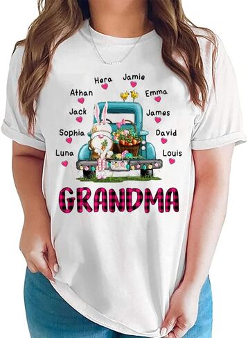Personalized Grandma Shirt, Gift for Grandma Nana Mimi Gigi Christmas Mothers Day Easter Day Shirt, Gift for Grandma in Saudi Arabia