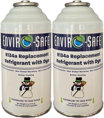 ENVIRO-SAFE R134a Refrigerant Replacement | 2 Cans (6oz) with Piercing Valve for AC Recharging in Kuwait