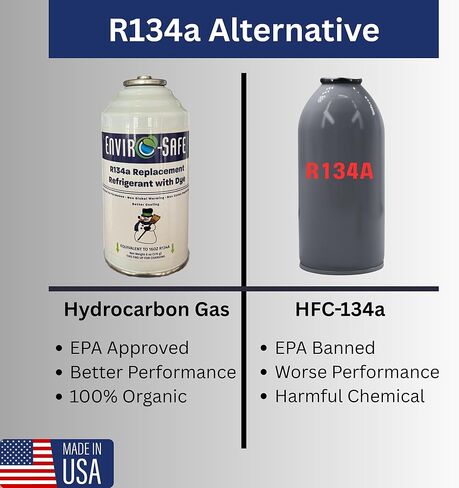 ENVIRO-SAFE R134a استبدال غاز التبريد | علبتان (6 أونصة) مع صمام ثقب لإعادة شحن التيار المتردد in Saudi Arabia