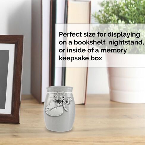 Grandma Dragonfly Small Urn for Human Ashes Cremation Keepsake Memorial Stainless Steel for Family in Saudi Arabia