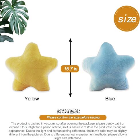 وسادة على شكل نجمة من القطيفة الناعمة على شكل نجمة لعبة وسادة محشوة باللون الأزرق مقاس 16 بوصة in Kuwait