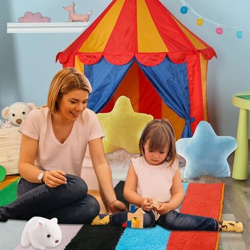 وسادة على شكل نجمة من القطيفة الناعمة على شكل نجمة لعبة وسادة محشوة باللون الأزرق مقاس 16 بوصة in Kuwait