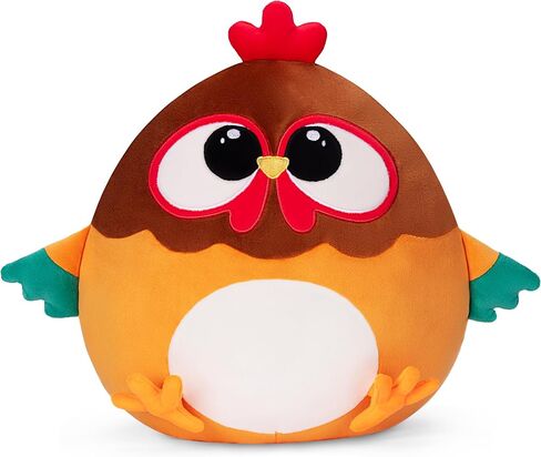 وسادة دجاج أصلية 14.5 بوصة لعبة حيوانات محشوة قطيفة برتقالية كبيرة الحجم ناعمة ورائعة، هدية للأطفال والنساء والفتيات in Kuwait