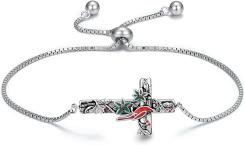 AOBOCO الصليب الطنان/الكاردينال سوار 925 الفضة الاسترليني خمر تتأكسد الصليب الأسود الإيمان المسيحي المجوهرات الدينية هدية للنساء لها in Saudi Arabia