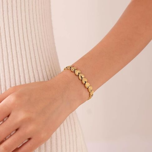 Ethlyn Birthday Gift for her Exquisite Gold Plated Women's Heart Bracelet Party Dating gifts for her in Kuwait