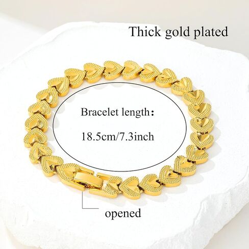 Ethlyn Birthday Gift for her Exquisite Gold Plated Women's Heart Bracelet Party Dating gifts for her in Kuwait
