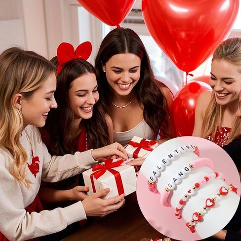 4Pcs Galentines Day Gifts Friendship Bracelets for Women Teens, Love Bracelets Set for Sister Bestie Best Friends in Saudi Arabia