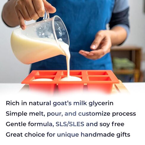 velona 2 LB - Goats Milk Soap Base Pre-Cut Cubes | SLS/SLES Free | Glycerin Melt and Pour | Natural Bars for The Best Result for Soap-Making in Kuwait