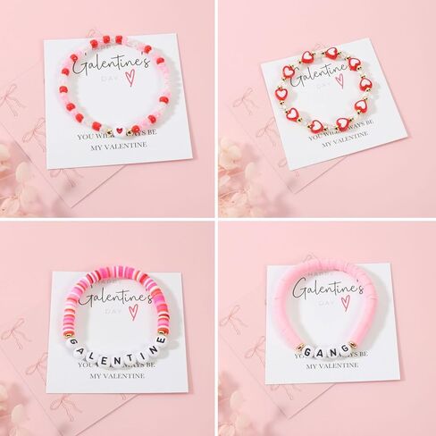 4Pcs Galentines Day Gifts Friendship Bracelets for Women Teens, Love Bracelets Set for Sister Bestie Best Friends in Saudi Arabia