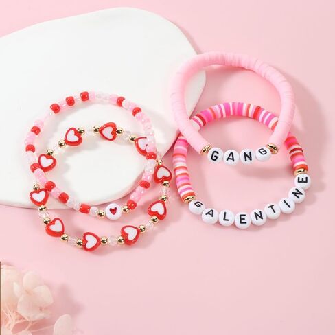 4Pcs Galentines Day Gifts Friendship Bracelets for Women Teens, Love Bracelets Set for Sister Bestie Best Friends in Saudi Arabia