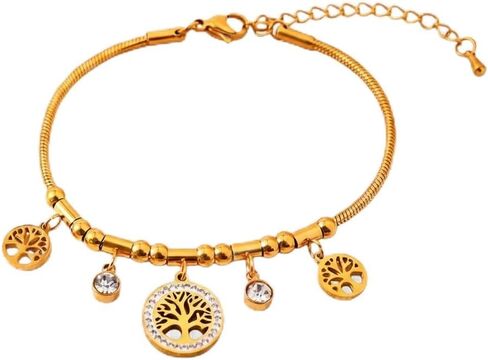 KROSS KULTURE سلاسل مطلية بالذهب عيار 18 قيراط أساور فاخرة قابلة للتعديل مجوهرات مضادة للماء ومضادة للحساسية هدية للنساء in Saudi Arabia