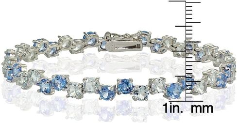 Ice Gems Sterling Silver 4mm London Blue and Blue Topaz Round Bracelet in Saudi Arabia