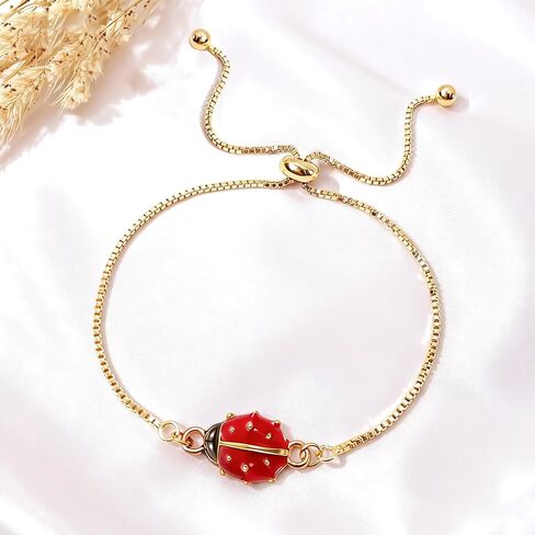 سوار الخنفساء ذو ​​الحظ السعيد للنساء، هدية لمحبي الخنفساء، سحر الخنفساء اللطيف، هدية مجوهرات رائعة لعيد الميلاد وعيد الأم in Kuwait