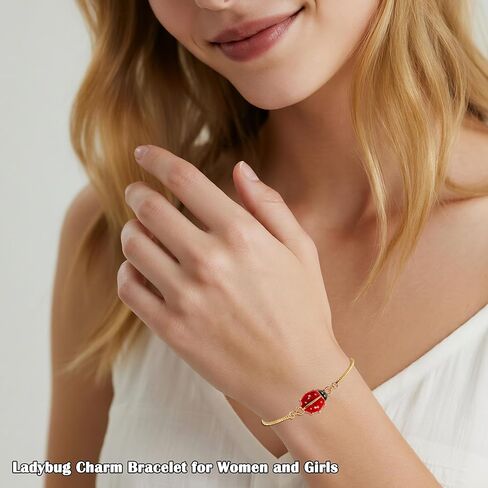 سوار الخنفساء ذو ​​الحظ السعيد للنساء، هدية لمحبي الخنفساء، سحر الخنفساء اللطيف، هدية مجوهرات رائعة لعيد الميلاد وعيد الأم in Kuwait