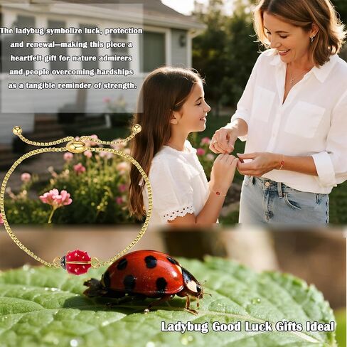 سوار الخنفساء ذو ​​الحظ السعيد للنساء، هدية لمحبي الخنفساء، سحر الخنفساء اللطيف، هدية مجوهرات رائعة لعيد الميلاد وعيد الأم in Kuwait