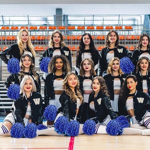 36 Pcs Cheerleader Gifts Bulk 8" Royal Blue Cheer Hair Bows Blue Cheer Socks Cheerleader Socks Bulk Pompoms Kit-Cheerleading Athletic Sock Pom Poms Cheer Accessories Sports Dance Squad Sports Rooter in Kuwait